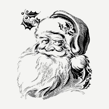 Vintage Santa drawing clipart, Christmas | Free PSD - rawpixel