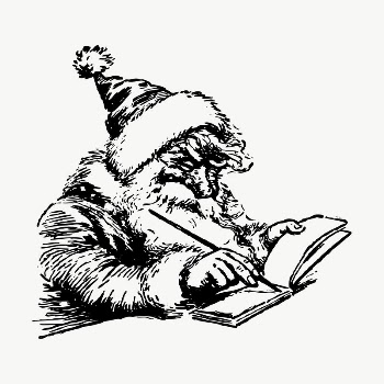 Vintage Santa drawing, illustration vector. | Free Vector - rawpixel