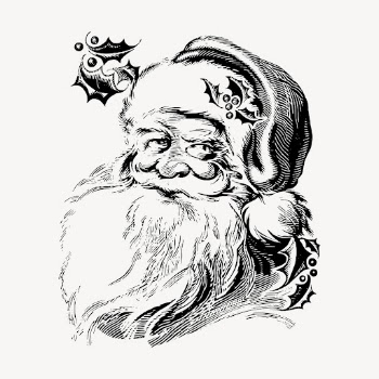 Vintage Santa hand drawn clipart, | Free Vector Illustration - rawpixel