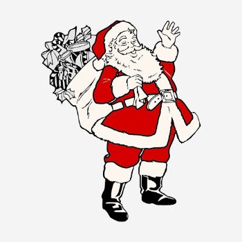 Vintage Santa holding present bag | Free Photo - rawpixel