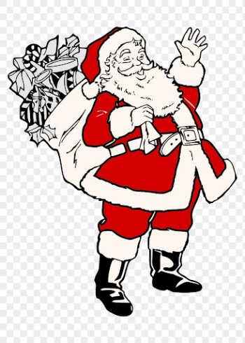 Vintage Santa png sticker, present | Free PNG - rawpixel