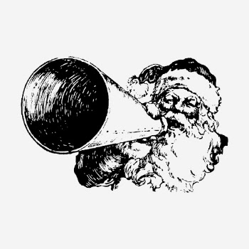 Vintage Santa with megaphone, Christmas | Free Photo Illustration - rawpixel