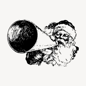 Vintage Santa with megaphone, Christmas | Free Vector Illustration - rawpixel