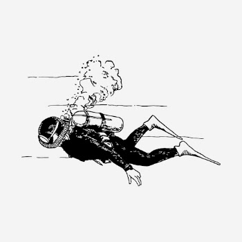 Vintage scuba diver hand drawn | Free Photo - rawpixel