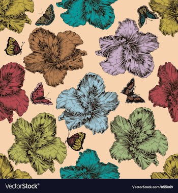 Vintage seamless floral wallpaper vector image