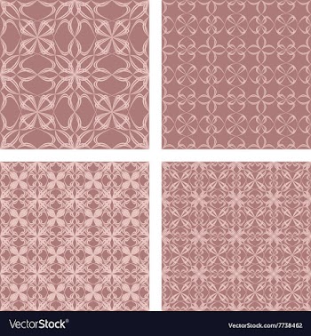 Vintage seamless pattern background set vector image