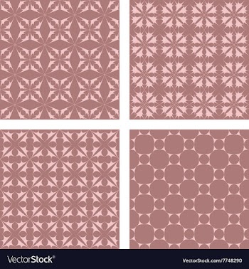 Vintage seamless pattern background set vector image