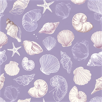 Vintage Shell and Starfish Seamless Pattern