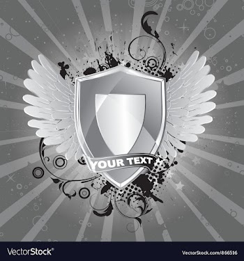 Vintage shield with floral vector image