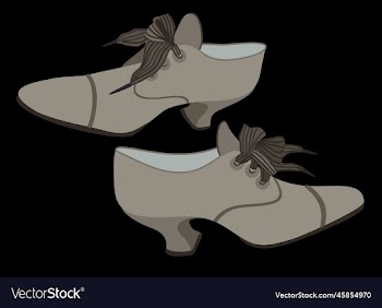 vintage shoes with small elegant heels and lacing