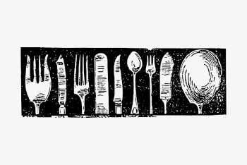 Vintage silverware clipart, object illustration | Free Vector Illustration - rawpixel