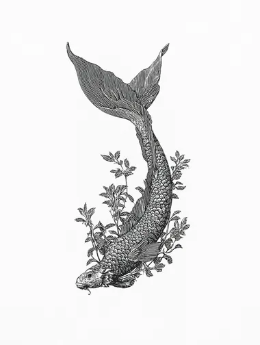 Vintage Siren Line Art Illustration Vintage Siren Line Art Illustration