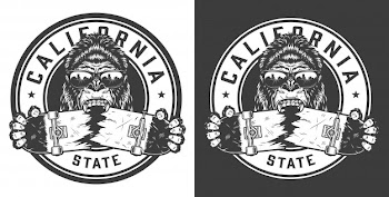 Vintage skateboarding monochrome label Free Vector