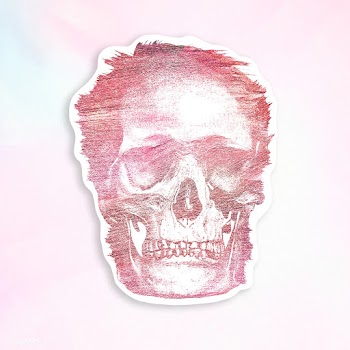 Vintage skull engraving style sticker illustration with white border | Free  illustration - 2341537