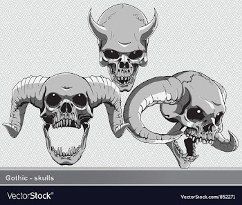 Vintage skulls set vector image