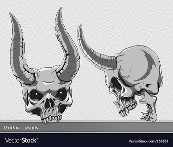 Vintage skulls set vector image
