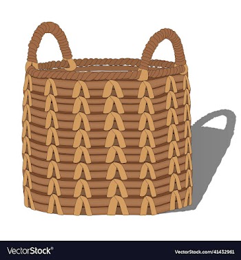 vintage soft wicker basket with handles