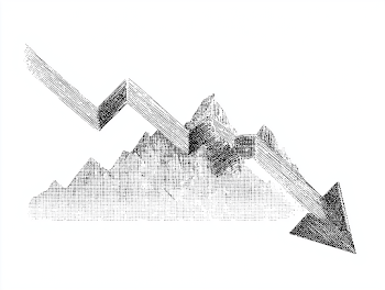 Vintage Stock Market Decline Illustration