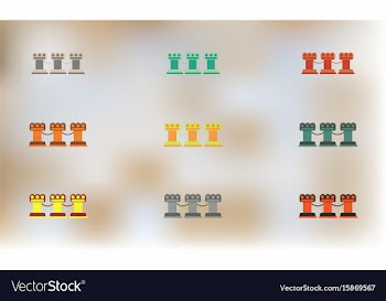 Vintage stone fence balustrade set vector image