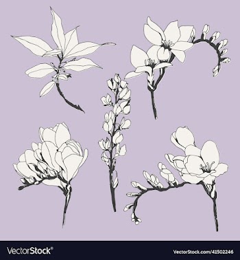 vintage styled trendy flowers