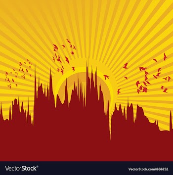 Vintage summer background with city vector image