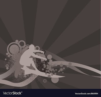 Vintage summer background with surfer vector image