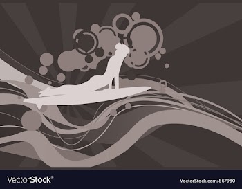 Vintage summer background with surfer vector image