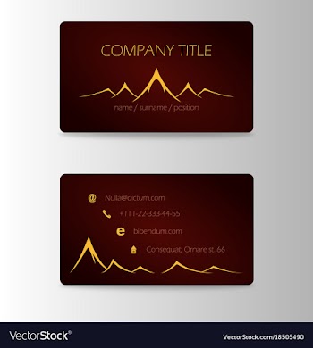 Vintage summer camping business card mountain vector image