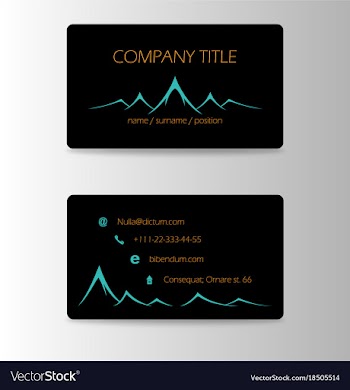 Vintage summer camping business card mountain vector image
