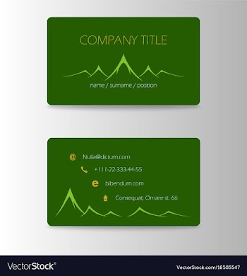Vintage summer camping business card mountain vector image