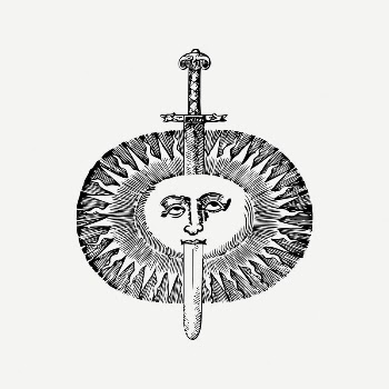 Vintage sun collage element, black | Free PSD Illustration - rawpixel
