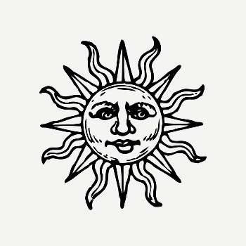 Vintage sun collage element, black | Free PSD Illustration - rawpixel