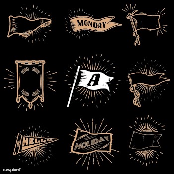 Vintage sunburst flags | Free stock vector - 581710