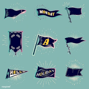 Vintage sunburst flags | Free stock vector - 581768
