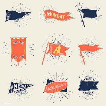 Vintage sunburst flags | Free stock vector - 581782