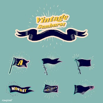 Vintage sunburst flags | Free stock vector - 581798