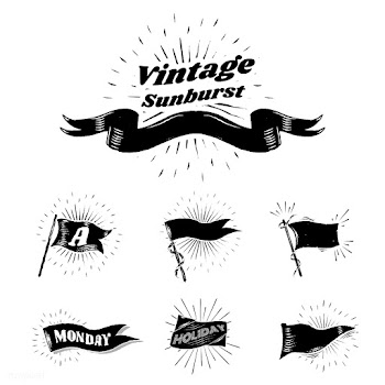 Vintage sunburst flags | Free stock vector - 581837