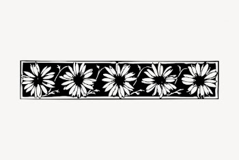 Vintage sunflower border element vector. | Free Vector Illustration - rawpixel