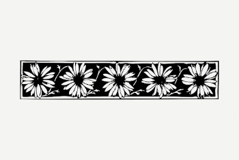 Vintage sunflower sticker floral border | Free PSD Illustration - rawpixel