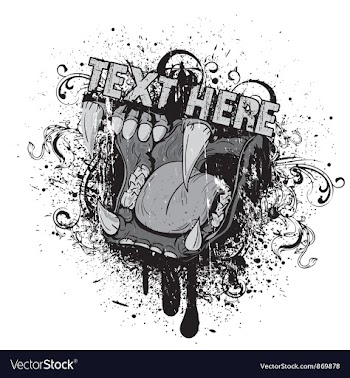  					Vintage t-shirt design with animal mouth vector image														