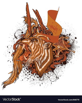 Vintage t-shirt design with animal vector image