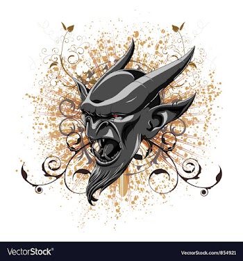 Vintage t-shirt design with gargoyle vector image