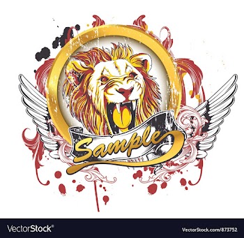 Vintage t-shirt design with lion vector image