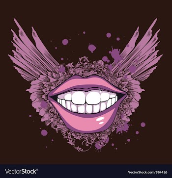 Vintage t-shirt design with mouth vector image