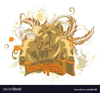 Vintage t-shirt design with pitbulls vector image