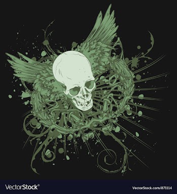 Vintage t-shirt design with skull vector image