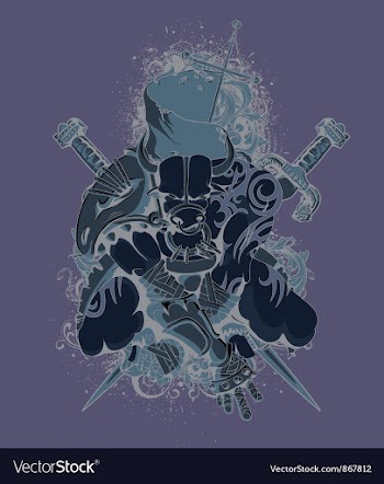 Vintage t-shirt disign with warriror vector image