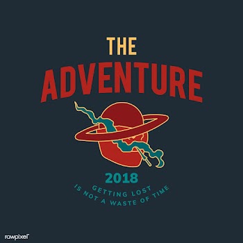 Vintage the adventure text design vector | Free stock vector - 517037