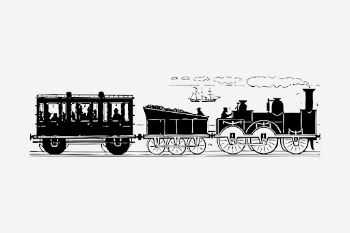 Vintage train drawing clipart, transport | Free PSD - rawpixel