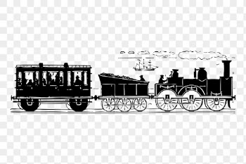 Vintage train png sticker, vehicle | Free PNG - rawpixel